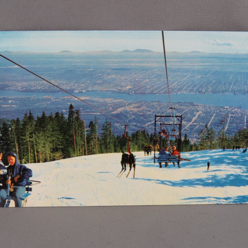 Vintage Postcard - Grouse Mountain Ski Lift - Natural Color Productions
